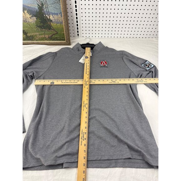 Adidas 2XL Golf Quarter Zip 3 Striped Sweatshirt ISMGA Rhode Island Gray Jacket - Picture 9 of 9